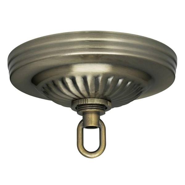 Antique Brass Ribbed Canopy Kit