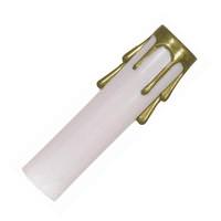 Satco 3" White Plastic Gold Drip Candle Cover Candelabra Base