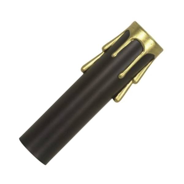 3" Black Plastic Gold Drip Candle Cover Candelabra Base