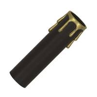 Satco 3" Black Plastic Gold Drip Candle Cover Edison Base