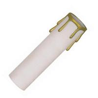 Satco 3" White Plastic Gold Drip Candle Cover Edison Base