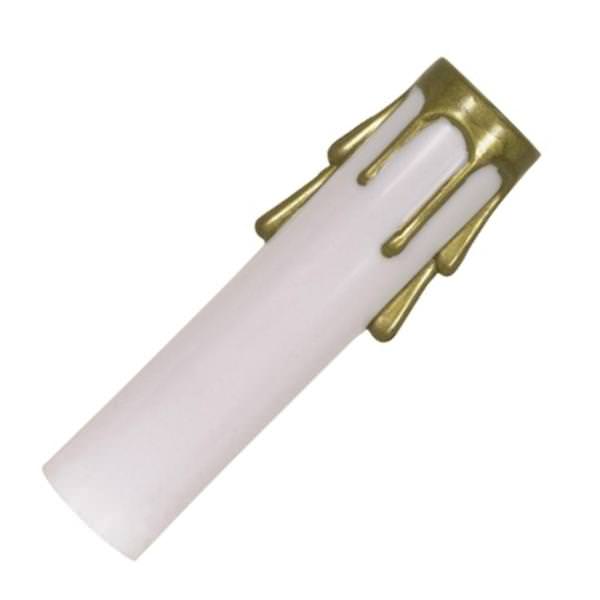 4" White Plastic Gold Drip Candle Cover Candelabra Base