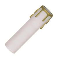 Satco 4" White Plastic Gold Drip Candle Cover Edison Base