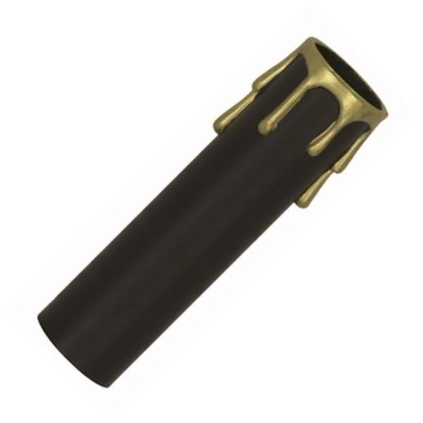 4" Black Plastic Gold Drip Candle Cover Edison Base