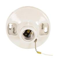 Satco Glazed Porcelain On Off Pull Chain Ceiling Receptacle Socket