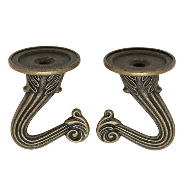 Antique Brass Die Cast Swag Hook (2 pack)