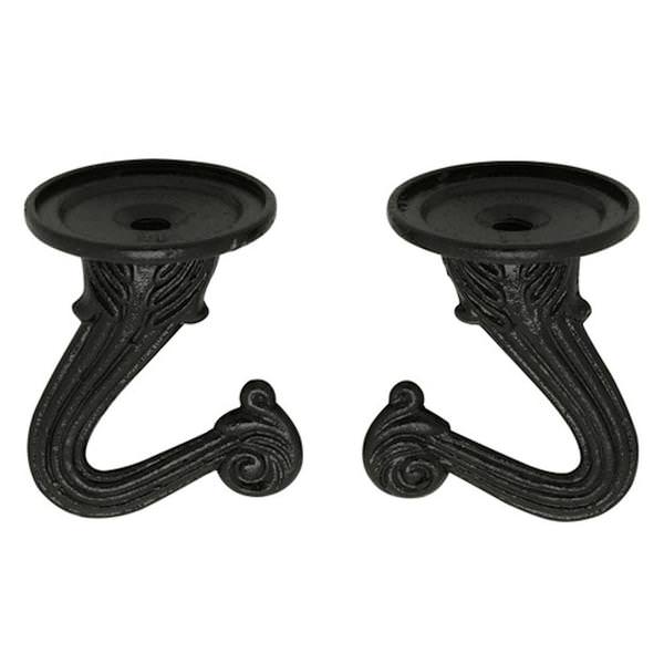Black Die Cast Swag Hook (2 pack)