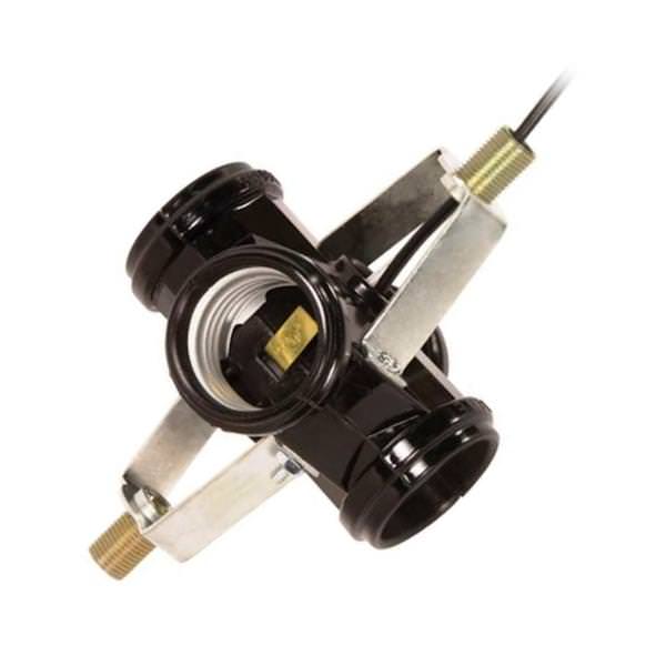 1/8 IP Threaded Bracket 4 Light Cluster Socket with Nipple