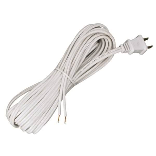 20' White Molded Plug Cord