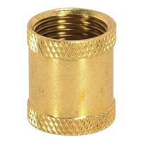 Satco .9" Burnished and Lacquered 3/8 IP Brass Couplings