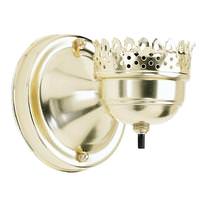 Satco 1 Light Brass Wired Wall Bracket with Bottom Turn Knob Switch