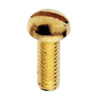 Satco .5" 8/32 Brass Plated Steel Round Head Slotted Machine Screws