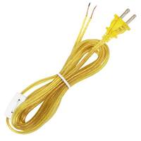 Satco 8' Clear Gold Molded Plug Cord with Switch