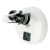 Satco 2 Light U-Channel Glass Holder with Convenience Outlet