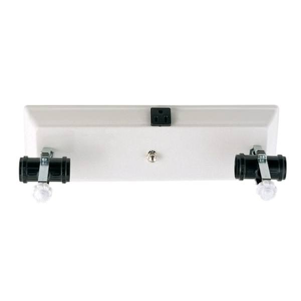 4 Light U-Channel Glass Holder with Convenience Outlet