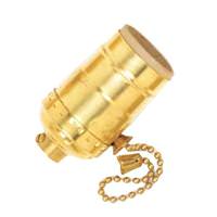 Satco 1/8 IPS Polished Brass Medium Base On-Off Pull Chain Socket