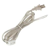 Satco 8' Clear Silver Molded Plug Cord with Switch
