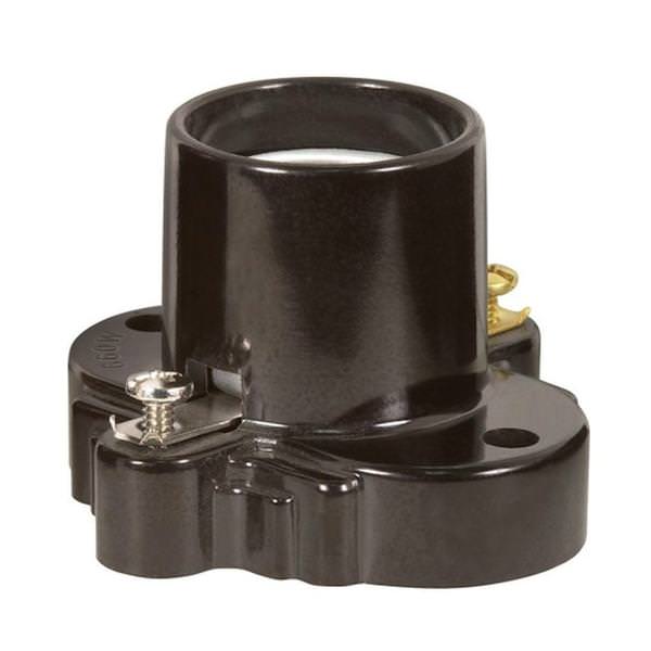 Medium Base Phenolic Socket with Mounting Holes