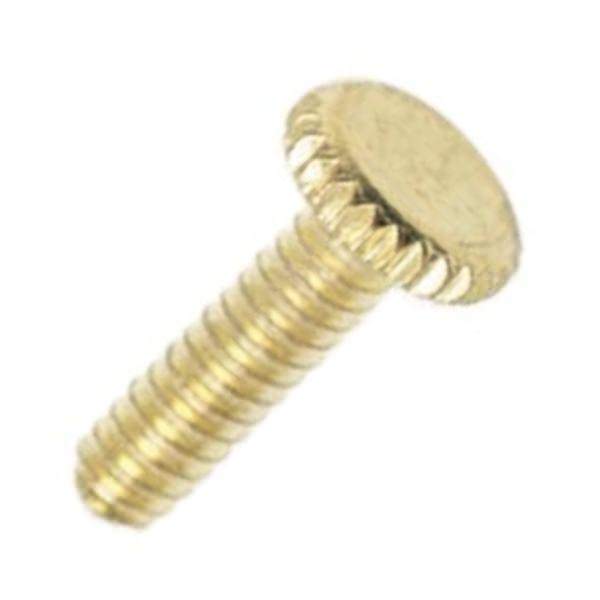 .5" 6/32 Brass Plated Steel Knurled Head Thumb Screws