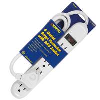 Satco 6 Outlet Plug In Surge Strip with Flat Plug