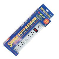 Satco 6 Outlet Plug In Surge Strip with Flat Plug