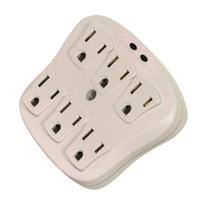 Satco 6-Outlet Surge Wall Tap Outlet / Socket Adapter