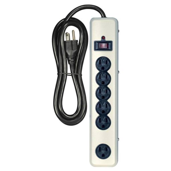 1875 watt 120 volt Black 6 Outlet Surge Strip