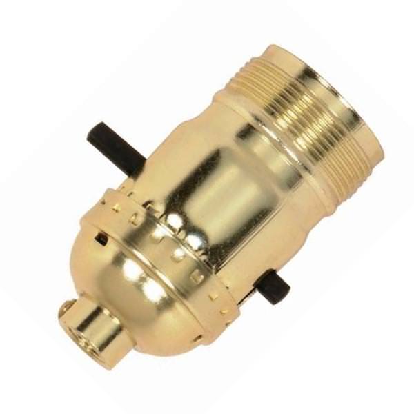 1/8 IPS Cap Brite Gilt Medium Base On-Off Push Thru Socket