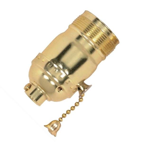 1/8 IPS Brite Gilt Medium Base On-Off Pull Chain Socket