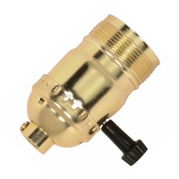 1/8 IPS Cap Brite Gilt 3 Way 2 Circuit Turn Knob Socket