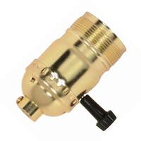 Satco 1/8 IPS Cap Brite Gilt 3 Way 2 Circuit Turn Knob Socket