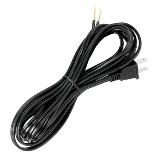 12' Black Molded Plug Cord