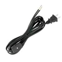 Satco 8' Black Molded Plug Cord with Switch