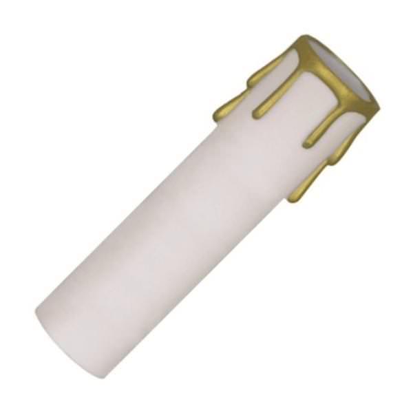 2" White Plastic Gold Drip Candle Cover Edison Base