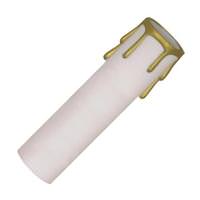 Satco 2" White Plastic Gold Drip Candle Cover Edison Base