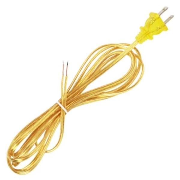8' Clear Gold Molded Plug Cord