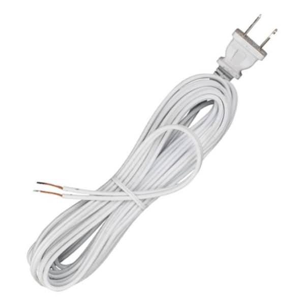 15' White Molded Plug Cord