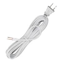 Satco 15' White Molded Plug Cord