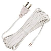 Satco 20' White Molded Plug Cord