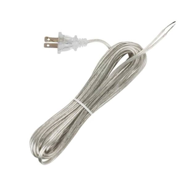 20' Clear Silver Molded Plug Cord