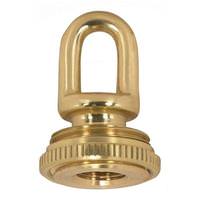 Satco 1/4 IP Brass Polished and Lacquered Cast Screw Collar Loop with Ring