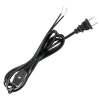 Satco 8' Black Molded Plug Cord with Switch