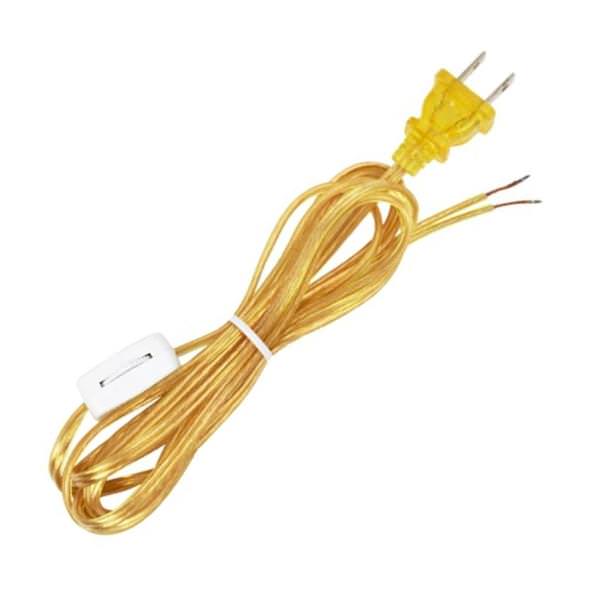 8' Clear Gold Molded Plug Cord with Switch