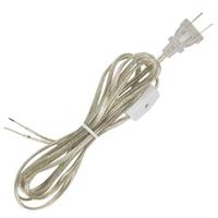 Satco 8' Clear Silver Molded Plug Cord with Switch