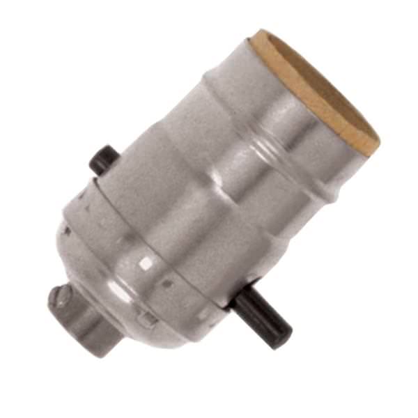 1/8 IPS Polished Nickel Gilt Medium Base On-Off Push Thru Socket