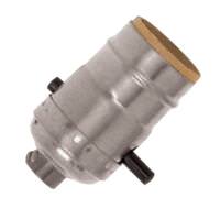 Satco 1/8 IPS Polished Nickel Gilt Medium Base On-Off Push Thru Socket