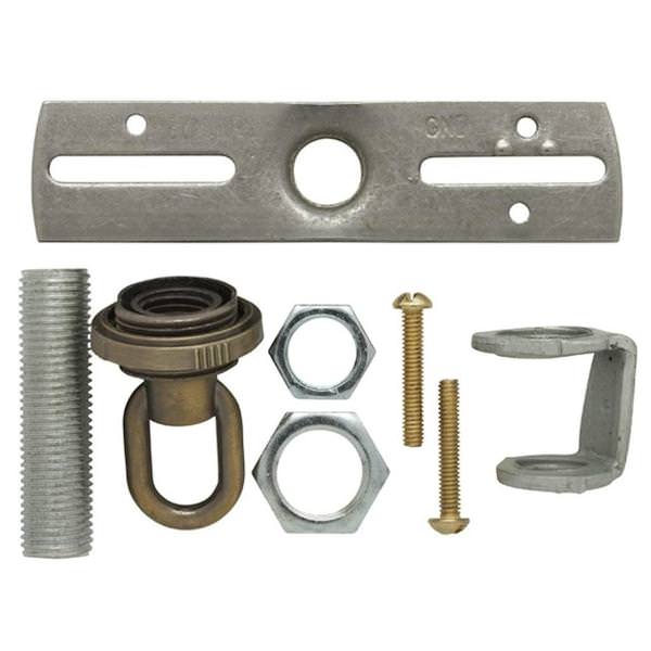 Antique Brass Screw Collar Loop Parts Bag