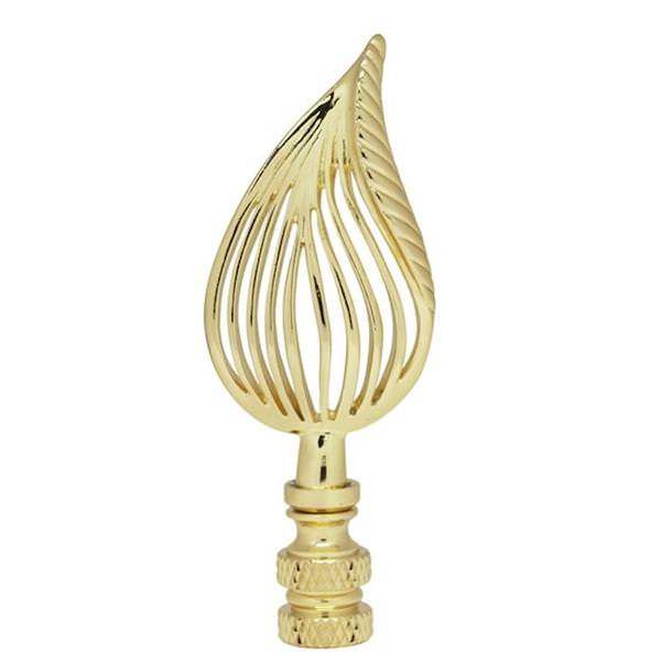 3.5" Leaf Polished Brass Finial