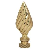 Satco 2.75" Flame Ribbed Polished Brass Finial