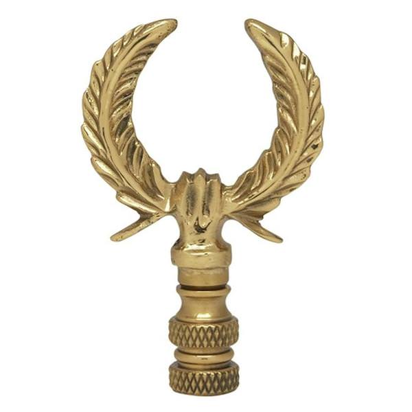 2.75" U-Shaped Leaf Polished Brass Finial